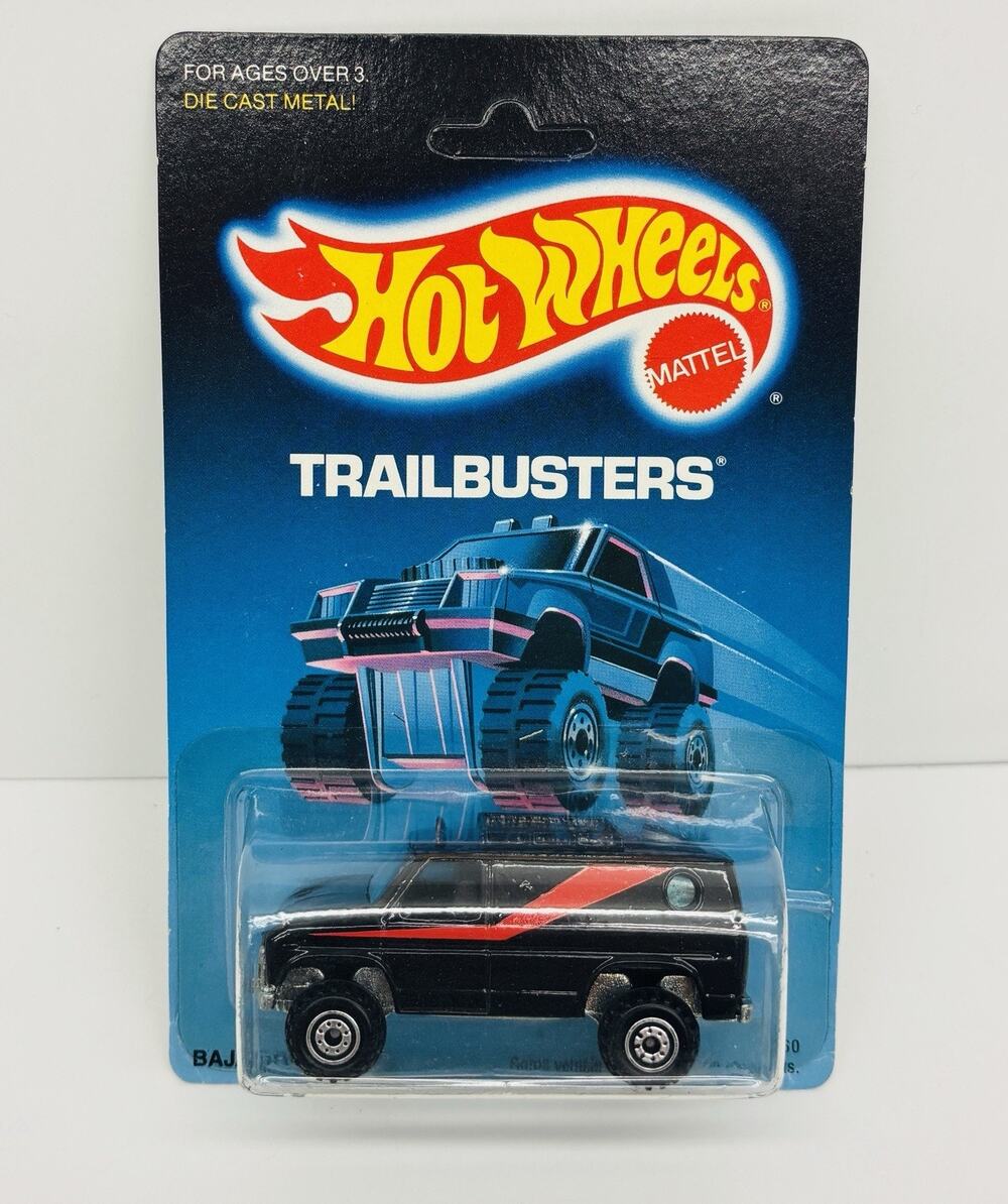 Hot Wheels Trailbusters Baja Breaker Black Unpunched w/ Protector Case